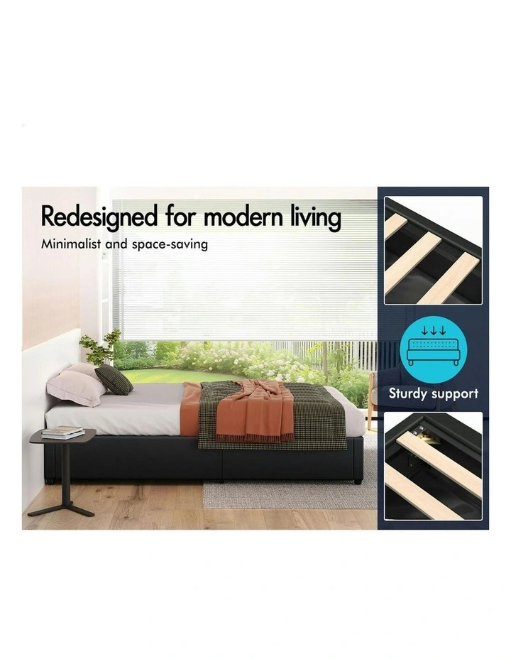 Single Size Barlow Gas Lift Bed Frame in Black image 5