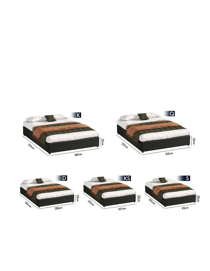 Single Size Barlow Gas Lift Bed Frame in Black image 6