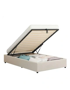 Single Size Barlow Gas Lift Bed Frame in Beige