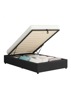 Single Size Barlow Gas Lift Bed Frame in Charcoal