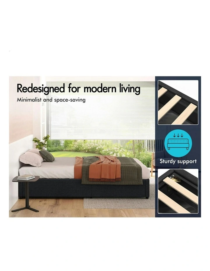Single Size Barlow Gas Lift Bed Frame in Charcoal image 5