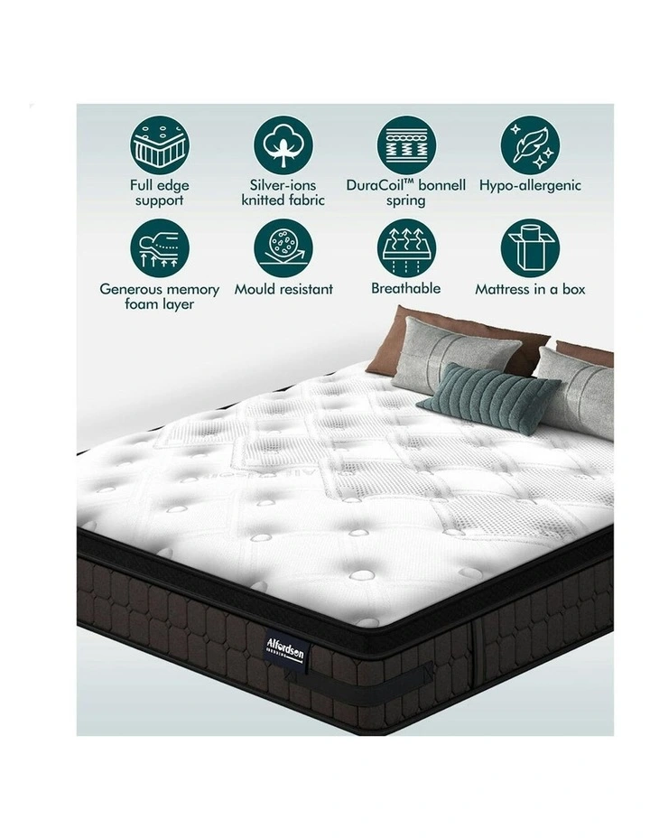 Bonnell Spring Mattress King Single Double-Sided 26cm in Multi image 2
