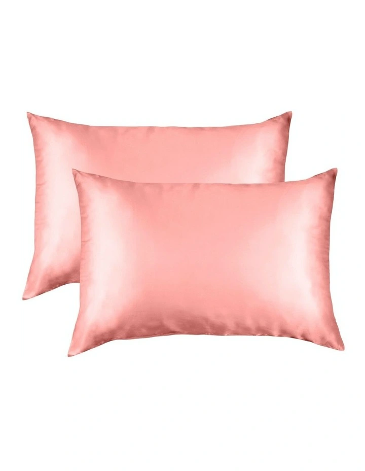 Mulberry Soft Silk Hypoallergenic Pillowcase Twin Pack  51x76cm in Blush image 1
