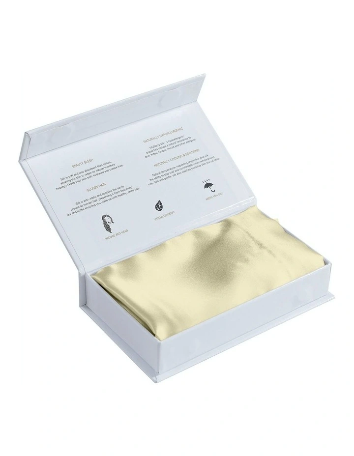 Mulberry Silk Pillowcase Twin Pack with Gift Box (51x76cm) in Champagne image 2