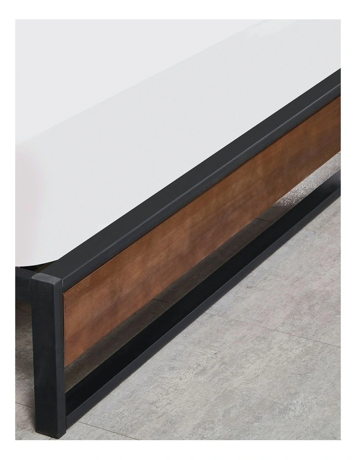 Sorrento Metal Wood Bed Frame Single in Black image 3