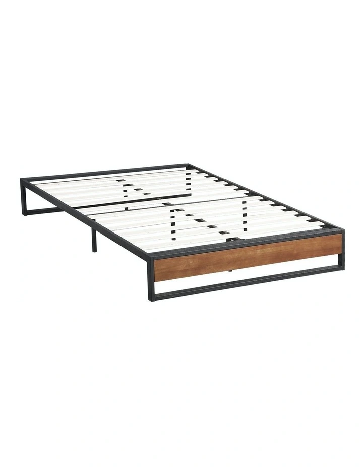 Sorrento Metal Wood Bed Frame Single in Black image 4