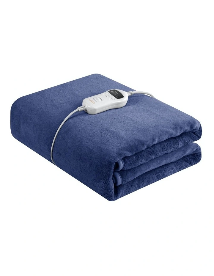 Thermolux Heated Electric Fleece Polyester Throw 160x120cm in Navy image 1
