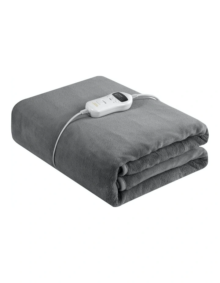 Thermolux Heated Electric Fleece Polyester Throw 160x120cm in Grey image 1
