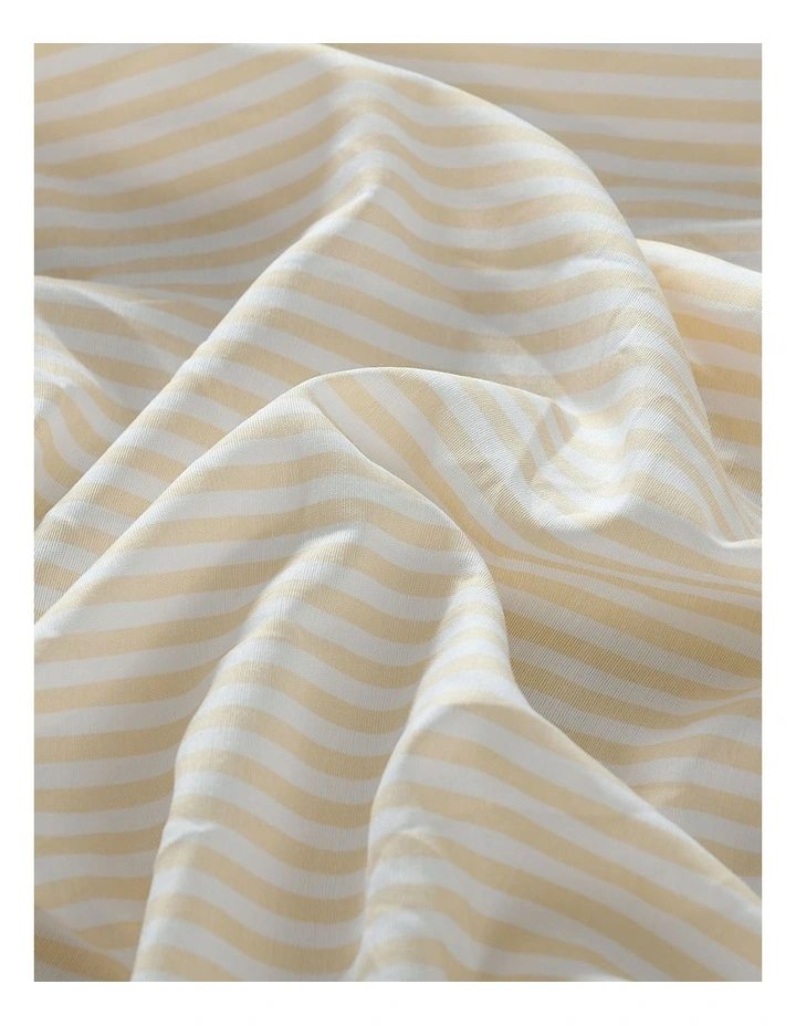 Luxury Striped Linen Queen Quilt Cover Set in Beige image 5
