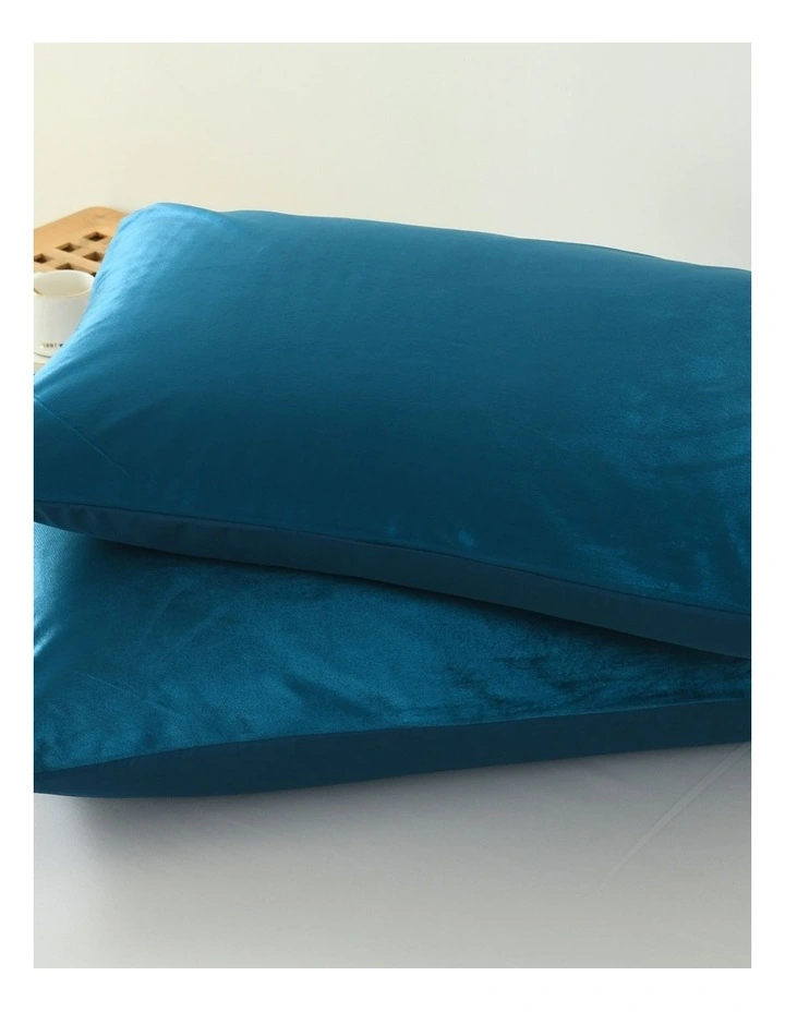 Velvet Quilt Cover Set in Navy image 5