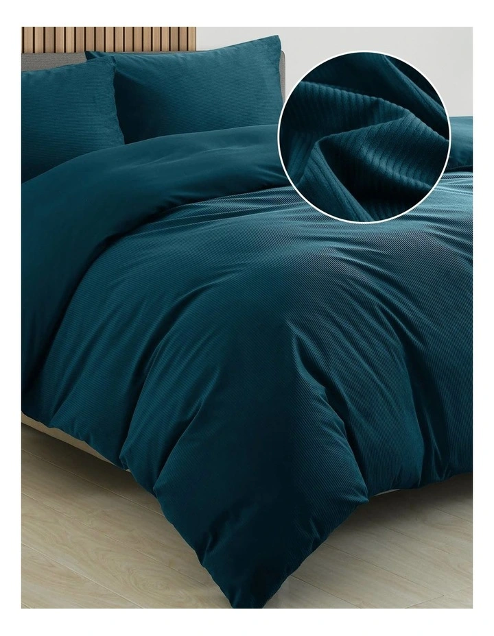 Velvet Corduroy Quilt Cover Set in Green image 3