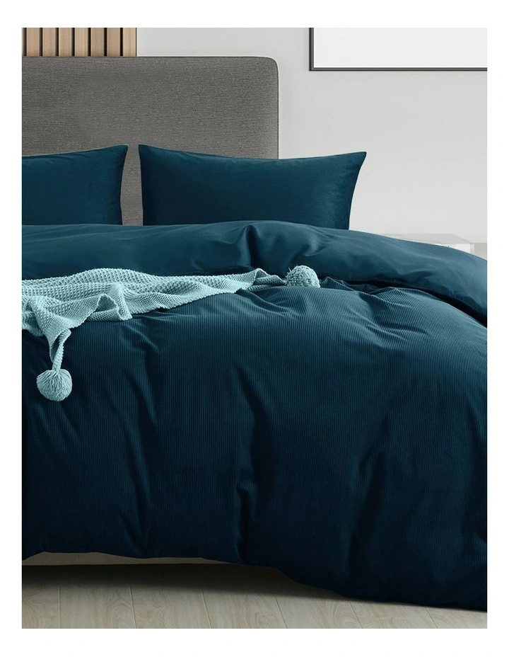 Velvet Corduroy Quilt Cover Set in Green image 4