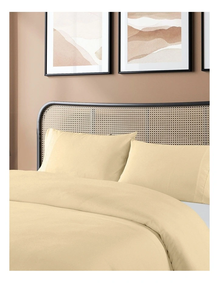 1000 Thread Count Bamboo Blended Queen Quilt Cover Set in Oatmeal image 2