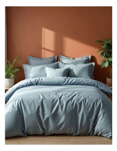 Balmain 1000TC Bamboo Cotton Quilt Cover Set in Mid Blue