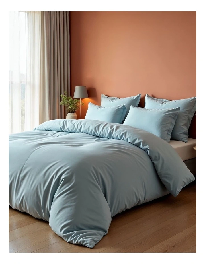 Balmain 1000TC Bamboo Cotton Quilt Cover Set in Mid Blue image 2
