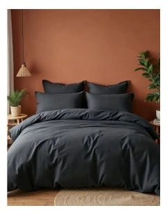 Balmain 1000 Thread Count Bamboo Cotton Quilt Cover Set in Charcoal