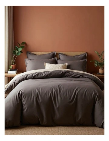 Balmain 1000TC Bamboo Cotton Quilt Cover Set in Pewter
