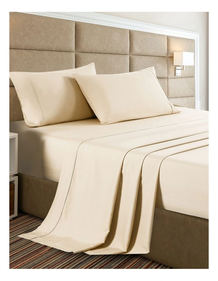 Bamboo Cooling Sheet Set Thread Count 2000 in Oatmeal image 1