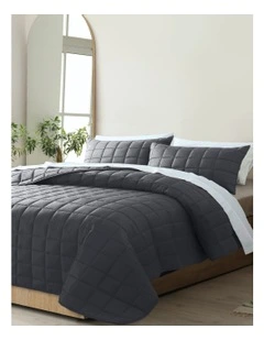 Queen Coverlet Set 3 Piece in Charcoal