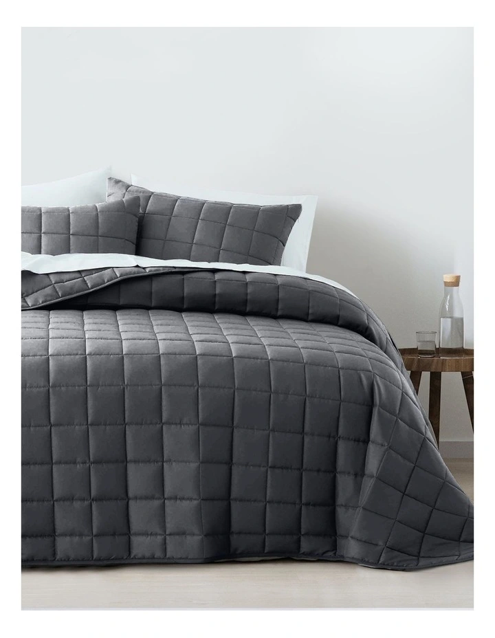 King Coverlet Set 3 Piece in Charcoal image 3
