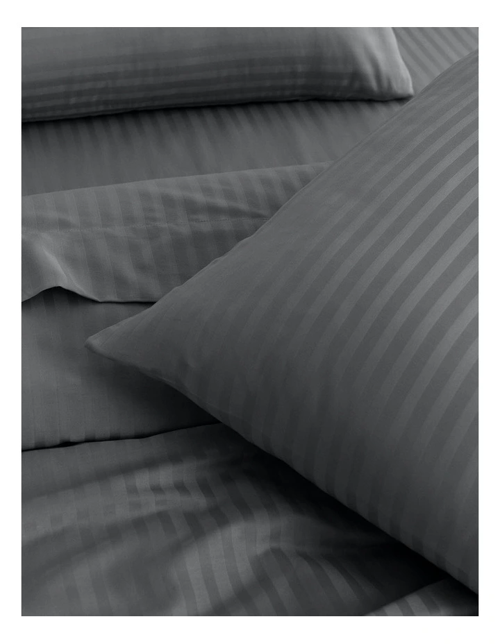 Kensington 1200TC Super King Striped Hotel Grade Sheet Set in Charcoal image 4