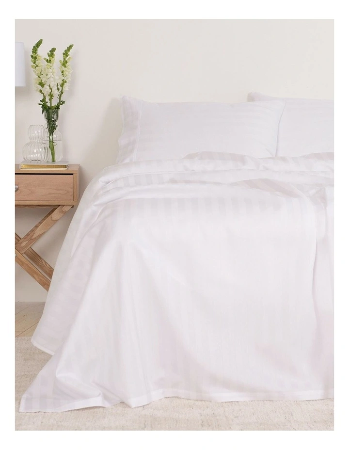Kensington 1200TC Cotton Super King Sheet Set in White image 2
