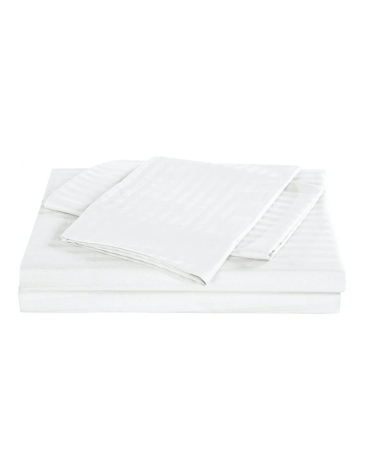 Kensington 1200TC Cotton Super King Sheet Set in White image 5