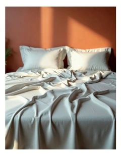 Balmain Bamboo Cotton Queen Hotel Grade Sheet Set in Pale Grey