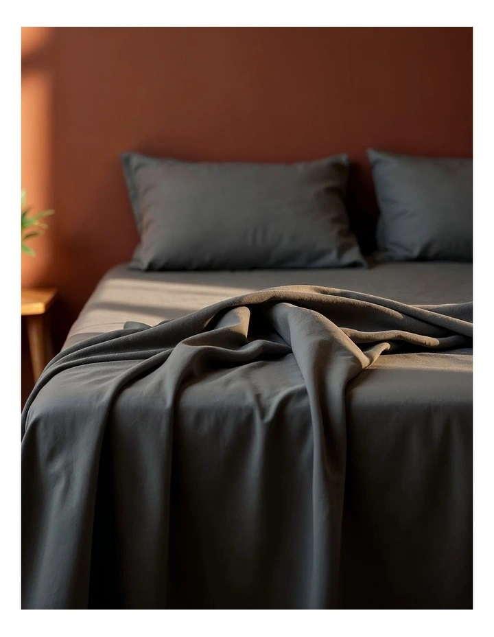 Balmain 1000TC Bamboo Cotton Sheet Set in Pewter image 1