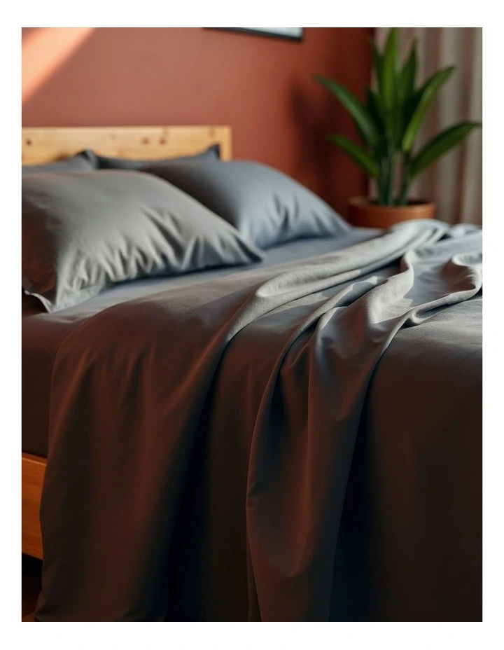 Balmain 1000TC Bamboo Cotton Sheet Set in Pewter image 2