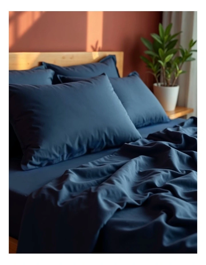 Balmain 1000TC Bamboo Cotton Sheet Set in Royal Blue image 2