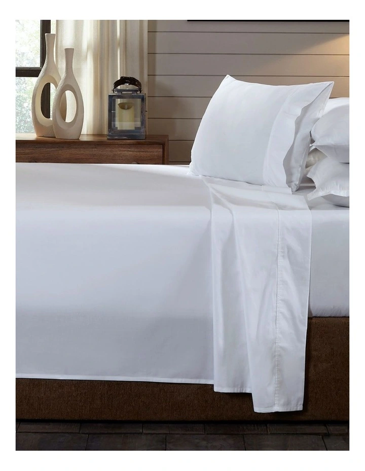 100% Pure Organic Cotton 4 Piece Sheet Set in White image 1