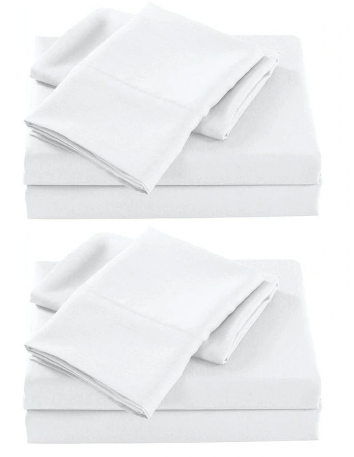 2000 Thread Count Original Bamboo Blend Sheet Set 2 Pack in White image 2