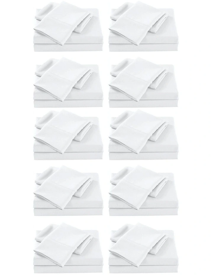 Original Bamboo Blend 2000 Thread Count Sheet Set 10 Pack in White image 2