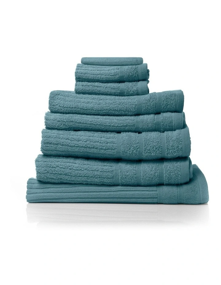 Royal Comfort Eden Cotton Towel Pack 600GSM 8 Piece in Turquoise image 1