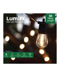 LumiFx 50 Bulb Outdoor Festoon 8 Light Effects 50M in White