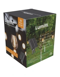 LumiFx 10 Bulb Outdoor Festoon 8 Lights Effects 10M in Warm White