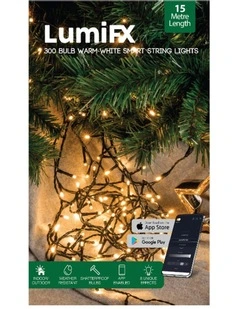 LumiFx 300 LED WIFI Smart String 8 Lights Effects 15M in Warm White