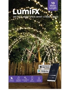 LumiFx 200 LED WIFI Smart String 8 Lights Effects 10M in Warm White