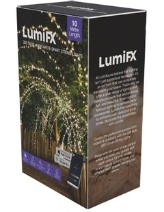 LumiFx 200 LED WIFI Smart String 8 Lights Effects 10M in Warm White