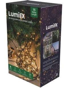 LumiFx 300 LED Powered String 8 Lights Effects 15M in Warm White