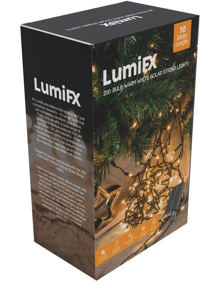 LumiFx 200 LED Powered String 8 Lights Effects 10M in Warm White image 2