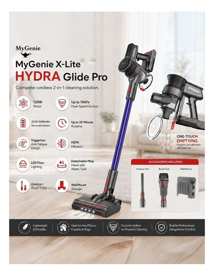 X-Lite Hydra Glide Pro Cordless Stick Vacuum Mop image 7