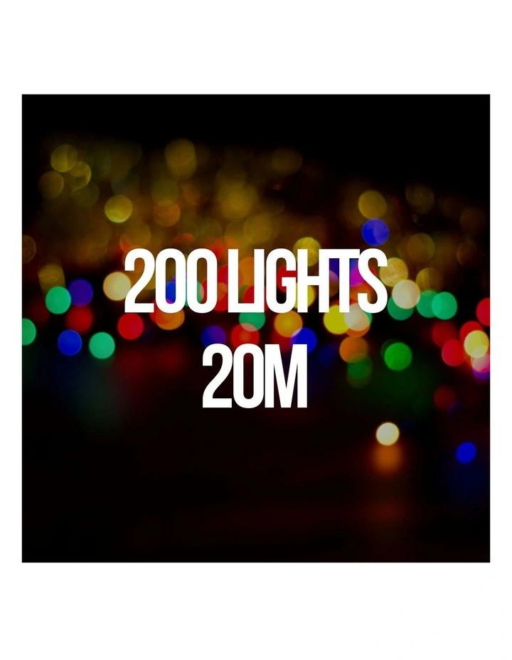Solar Powered Outdoor Fairy Lights Multicoloured 200 Lights in Black image 2