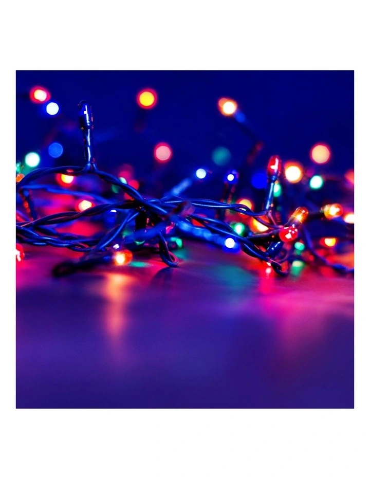Solar Powered Outdoor Fairy Lights Multicoloured 200 Lights in Black image 3