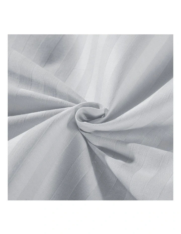 Kensington 1200 Thread Count 100% Egyptian Cotton Sheet Set Stripe Hotel Grade - Silver Queen image 3