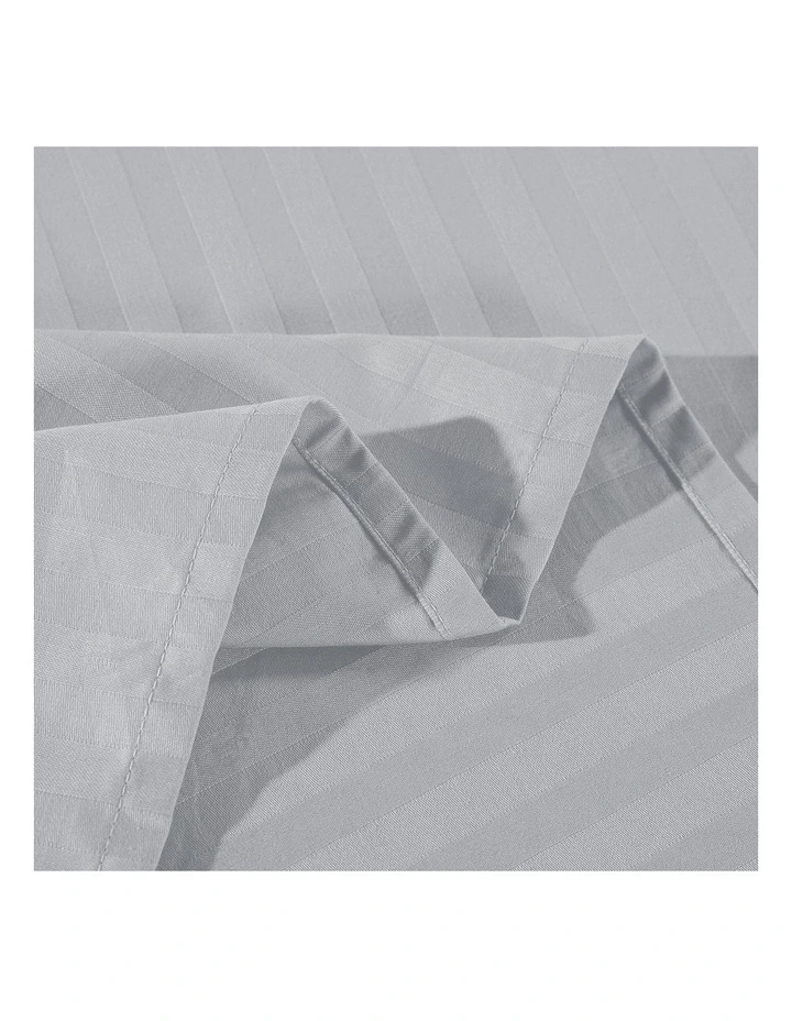 Kensington 1200 Thread Count 100% Egyptian Cotton Sheet Set Stripe Hotel Grade - Silver Queen image 4