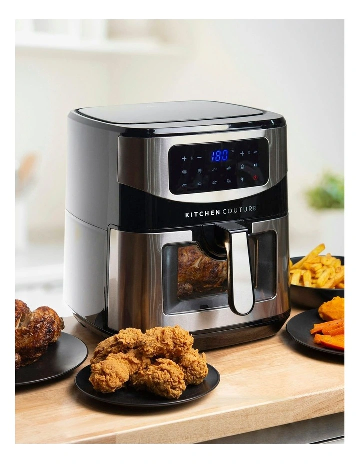 Clear View Digital Air Fryer Large Capacity 12 Litre in Silver image 2