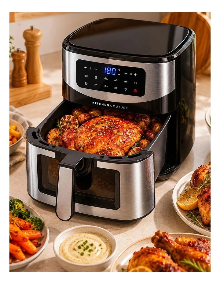 Clear View Digital Air Fryer Large Capacity 12 Litre in Silver image 2