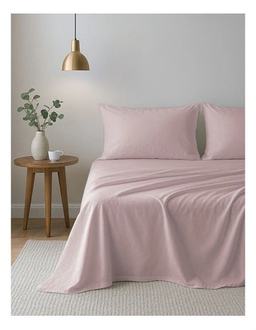 Opulence Washed Microfibre Sheet Set in Blush